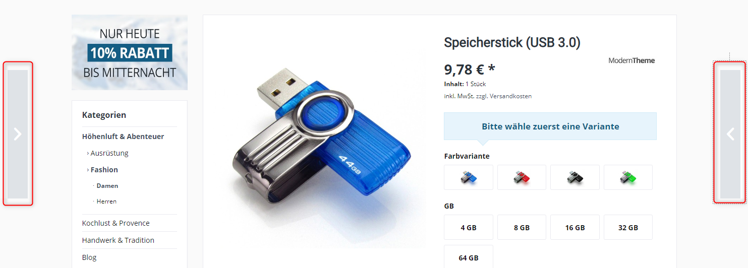 Shopware 5 Backend: Artikel Navigation deaktivieren