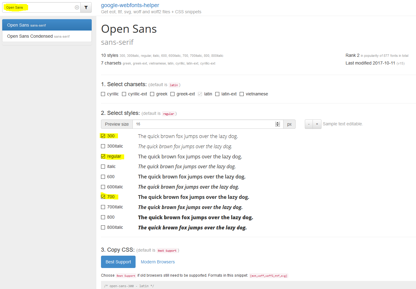 Google Webfonts Helper