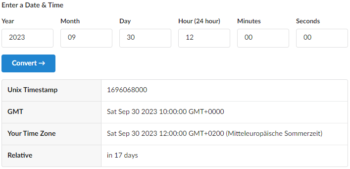 Unix Timestamp Converter