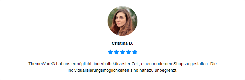 ThemeWare® CMS-Block "Testimonial (Kundenrezension)"