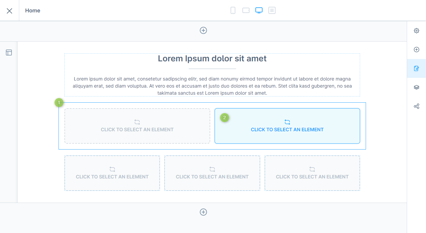ThemeWare® Spalten-Blöcke: Element austauschen