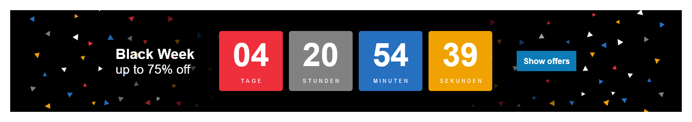 Bunt hinterlegte Zähler