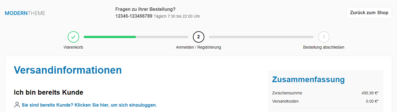 Checkout-Steps, Abbildung 1