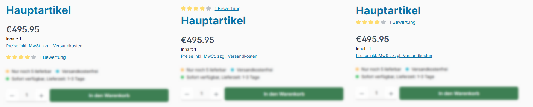Bewertung auf Produktseiten, Abbildung 1