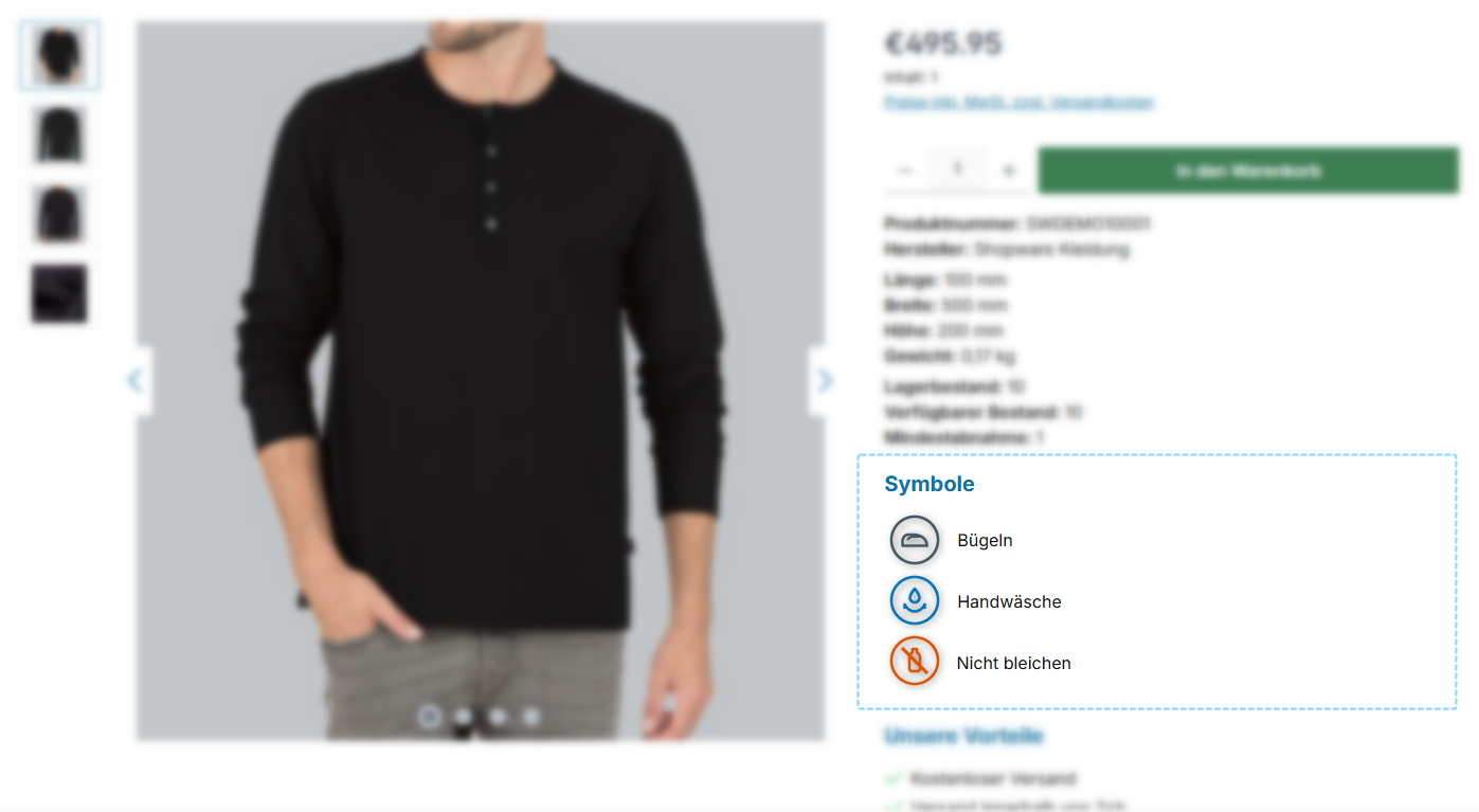 Produkt-Symbole in der Buybox
