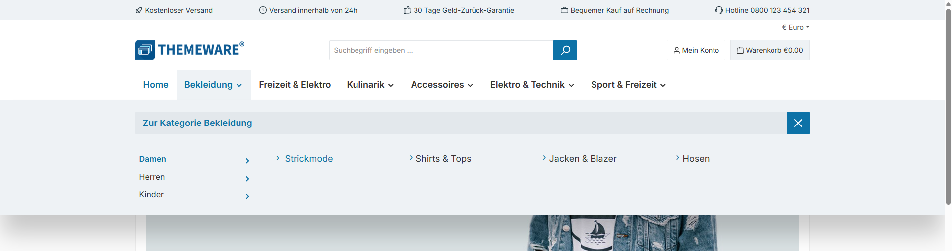 ThemeWare® Flyout mit Sidebar