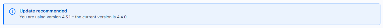 "Update empfohlen"-Hinweis