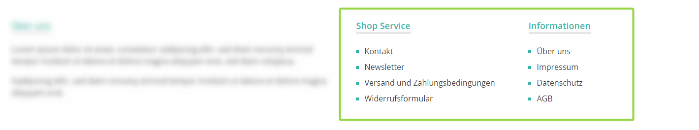 Darstellung in der Storefront