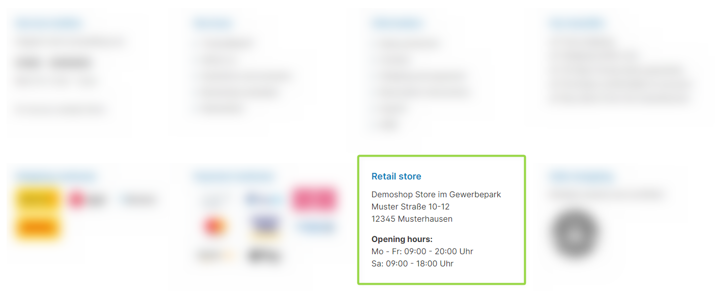 ThemeWare® "Standort bzw. Ladengeschäft"-Widget