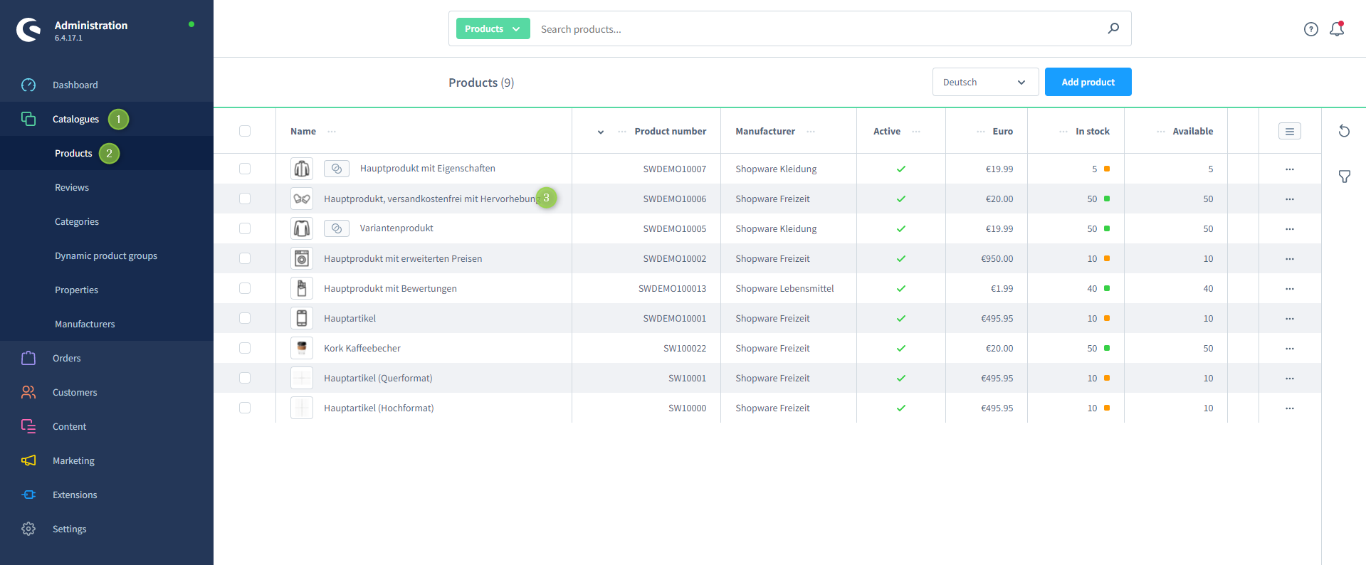 Shopware 6 "Product management"