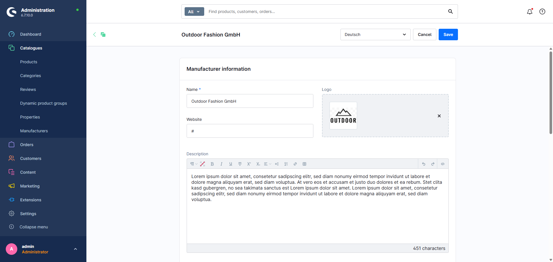Manufacturer on product pages, figure 3