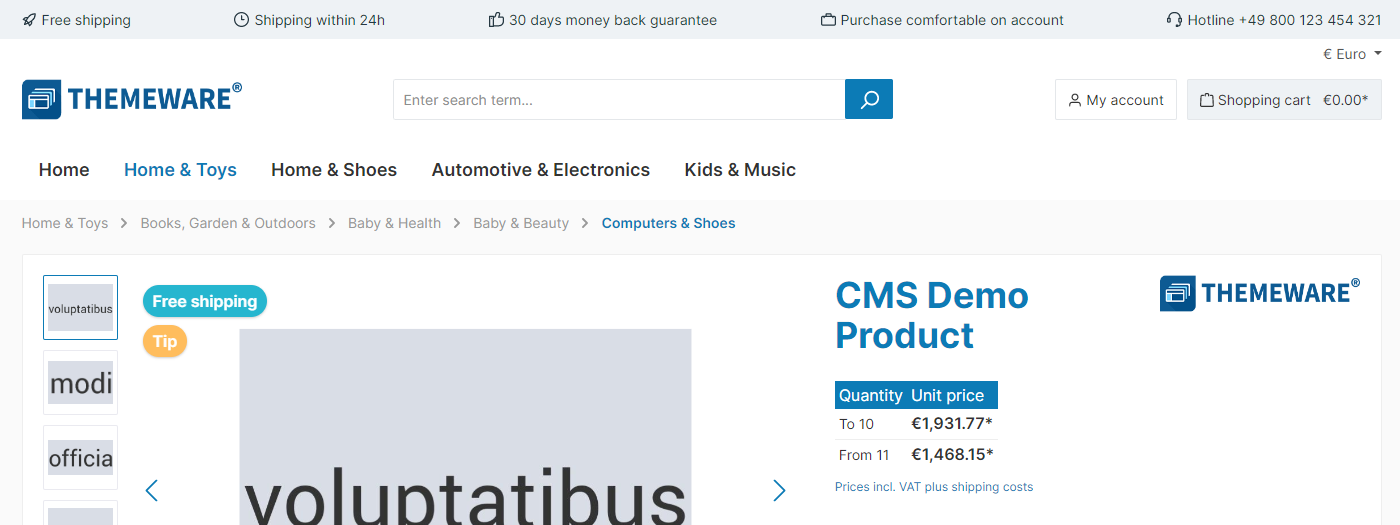 Image gallery and buy box (with product name & manufacturer logo), figure 2