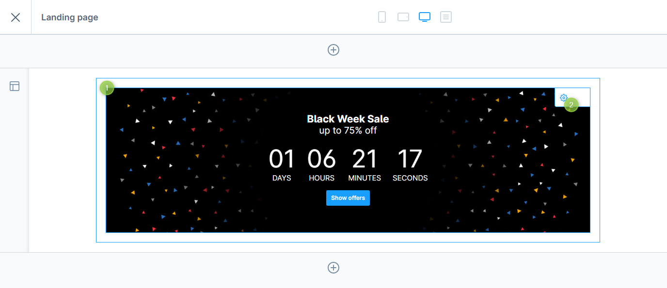 Configuring the ThemeWare® "Countdown banner"