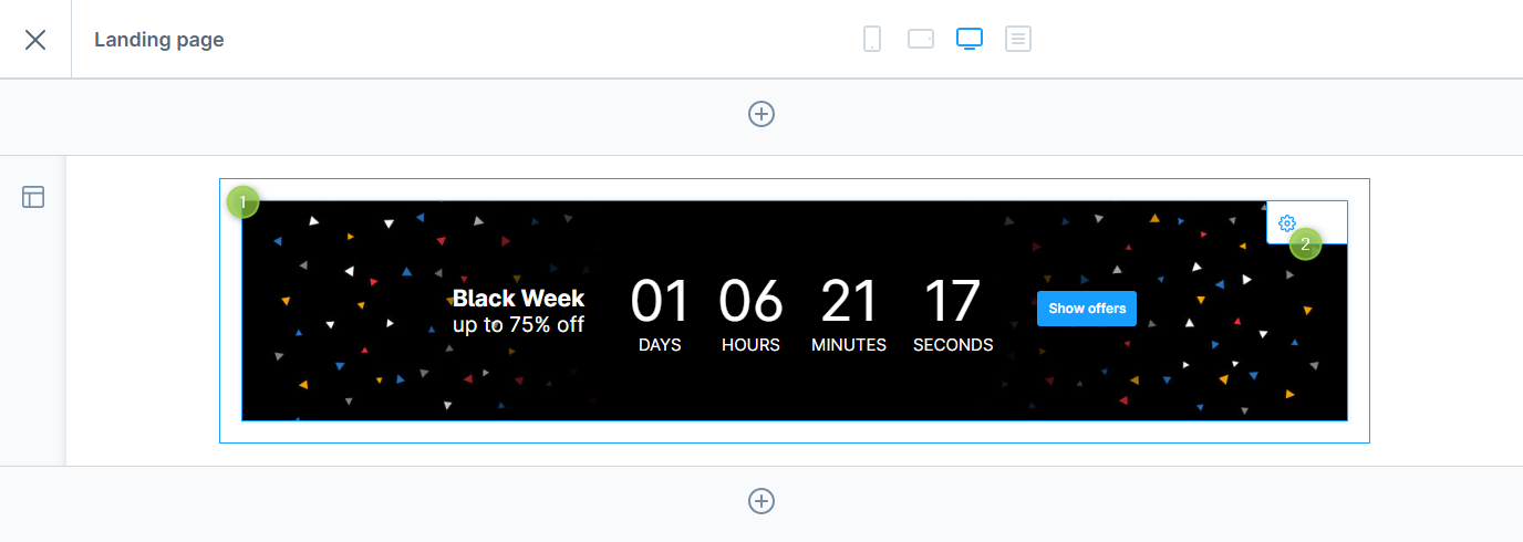 Configuring the ThemeWare® "Countdown banner (compact)"