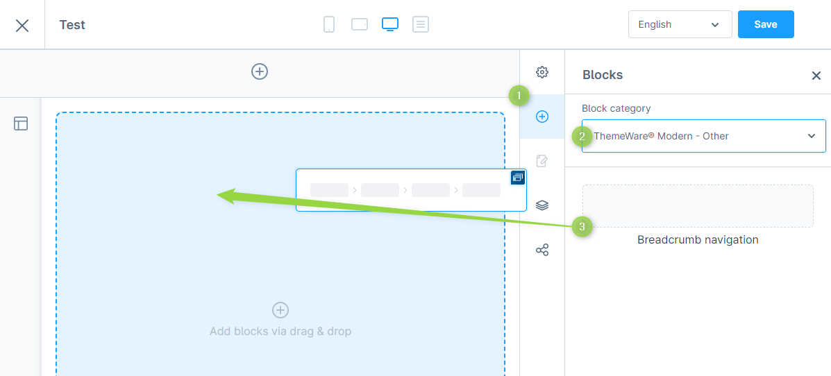 Add CMS block "Breadcrumb navigation"