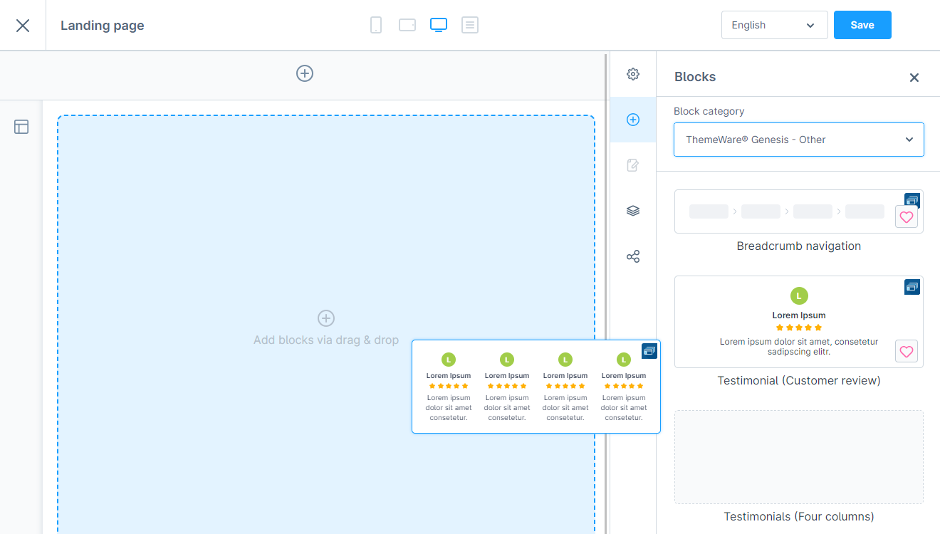 Add CMS block "Testimonials (Four columns)"