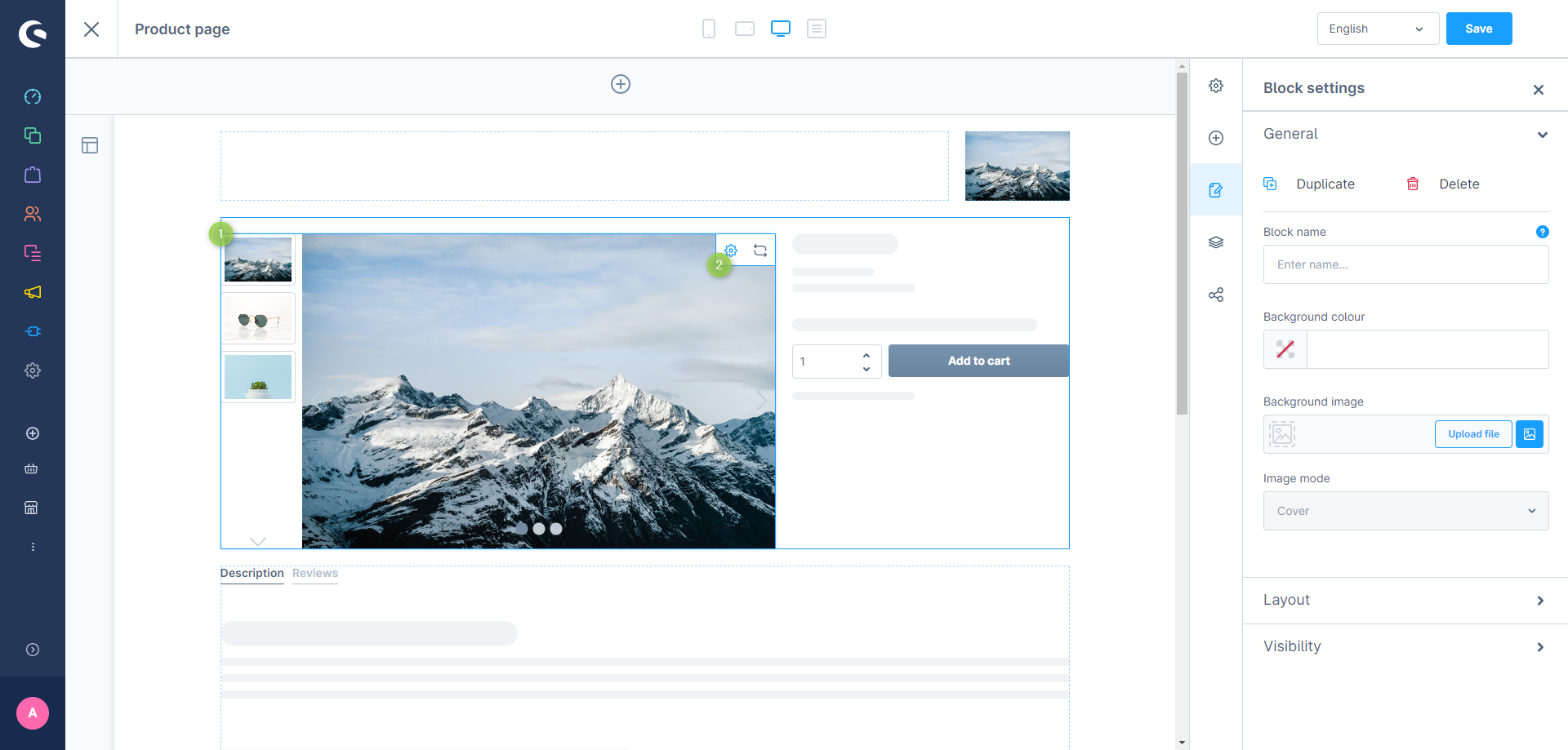 Configuring the ThemeWare® "Image gallery (Grid)"