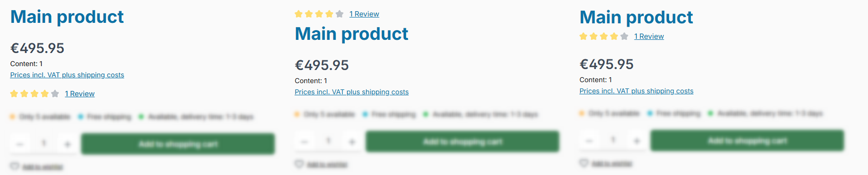 Rating on product pages, figure 1