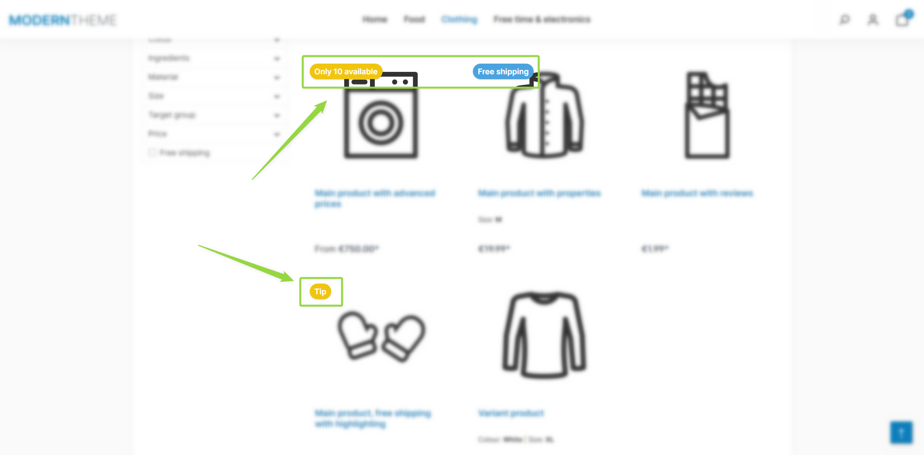 ThemeWare® "Product badges" (Categories)