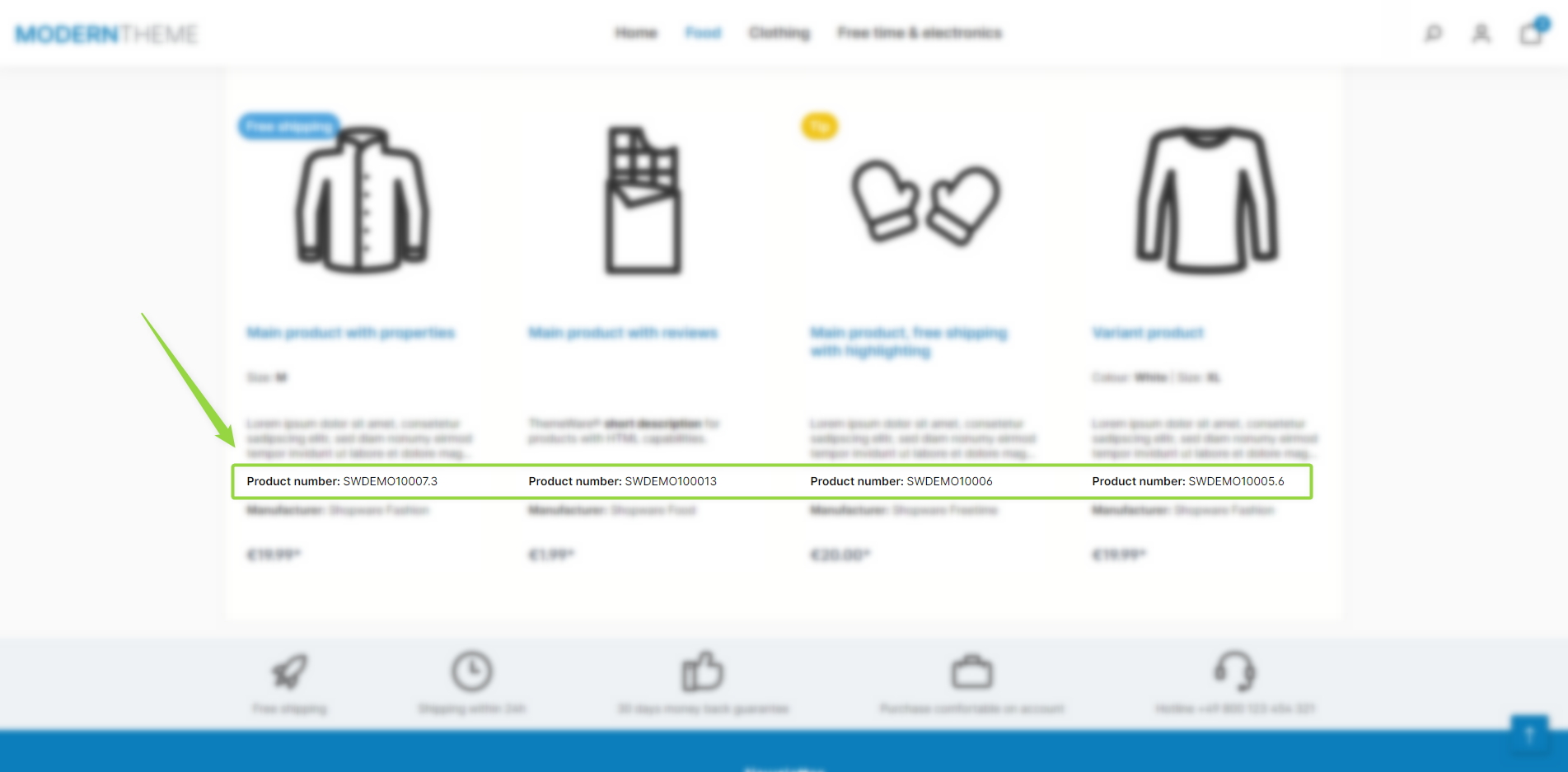 ThemeWare® "Product number in listings"