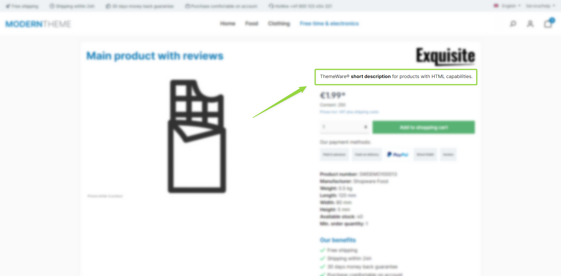 ThemeWare® "Product short description" (Product pages / Buybox)
