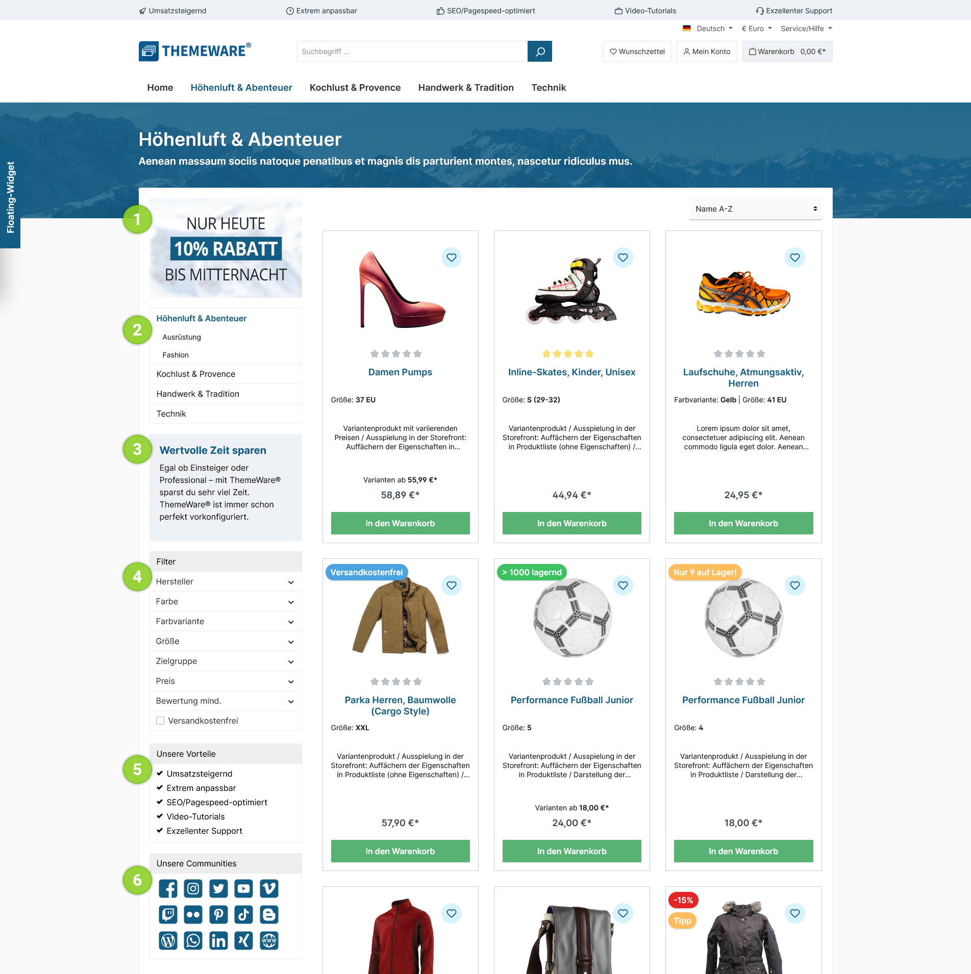 ThemeWare® Category pages: Sidebar
