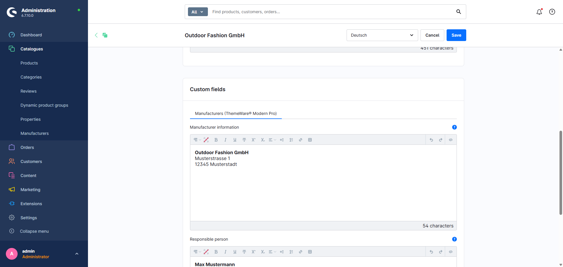 GPSR information on product pages, figure 4