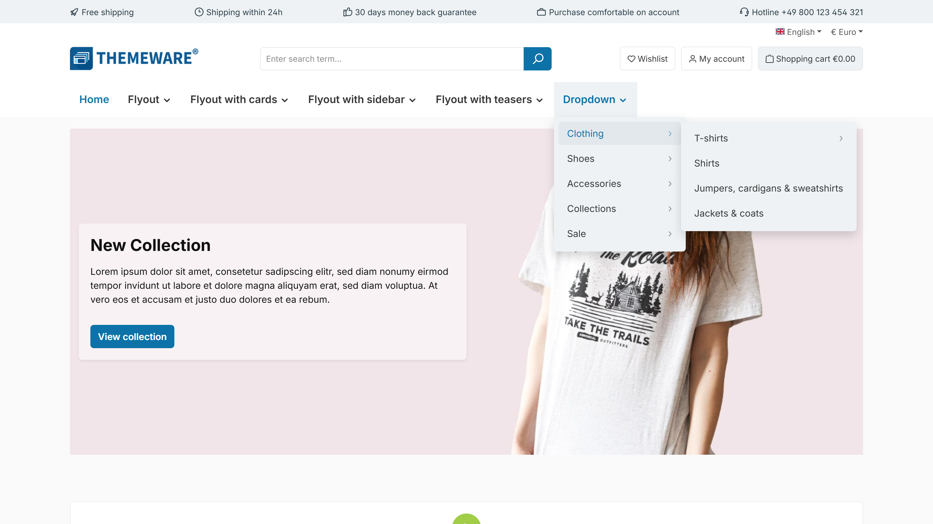 Dropdown layout with button style