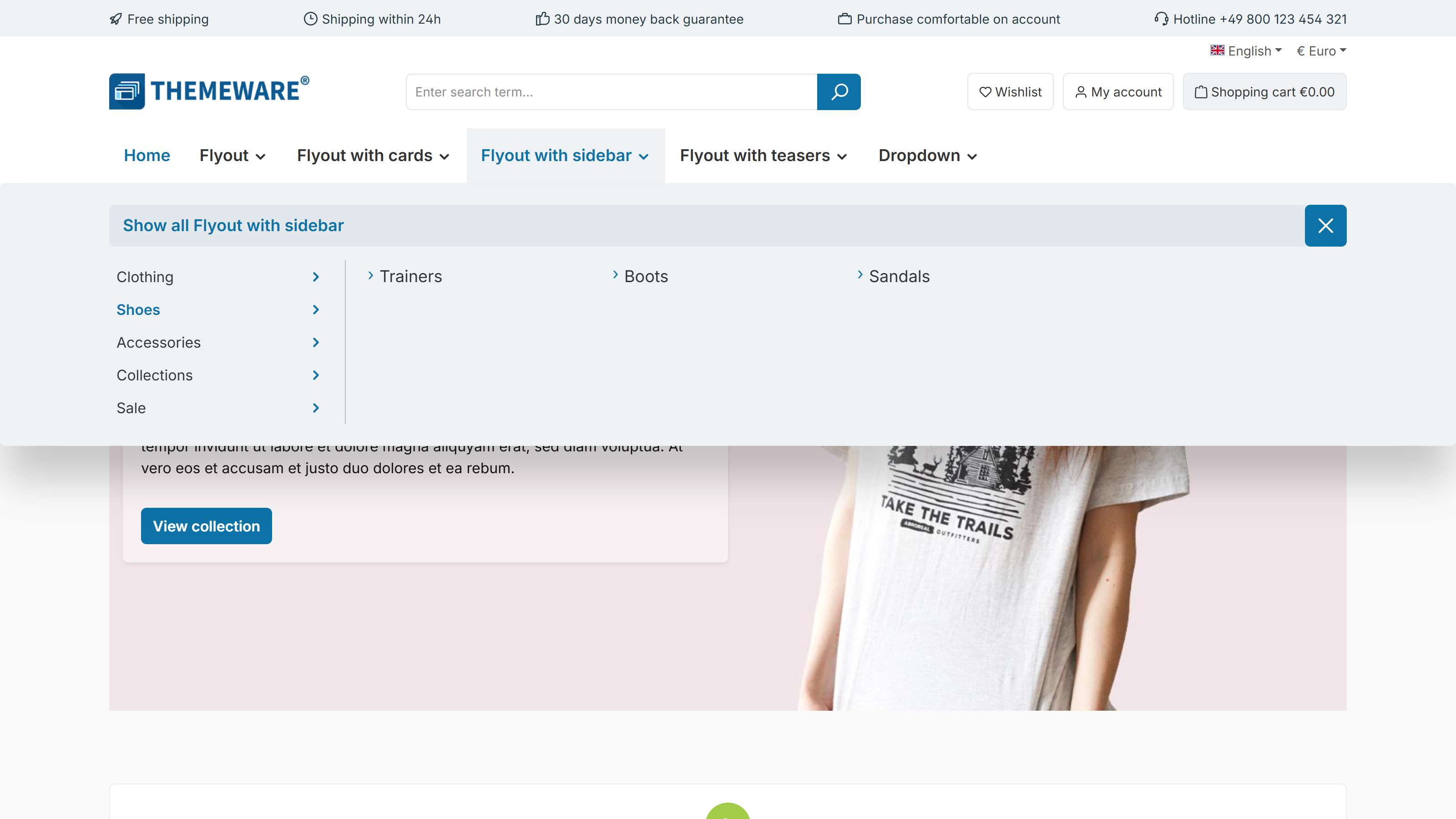Sidbar layout with list style