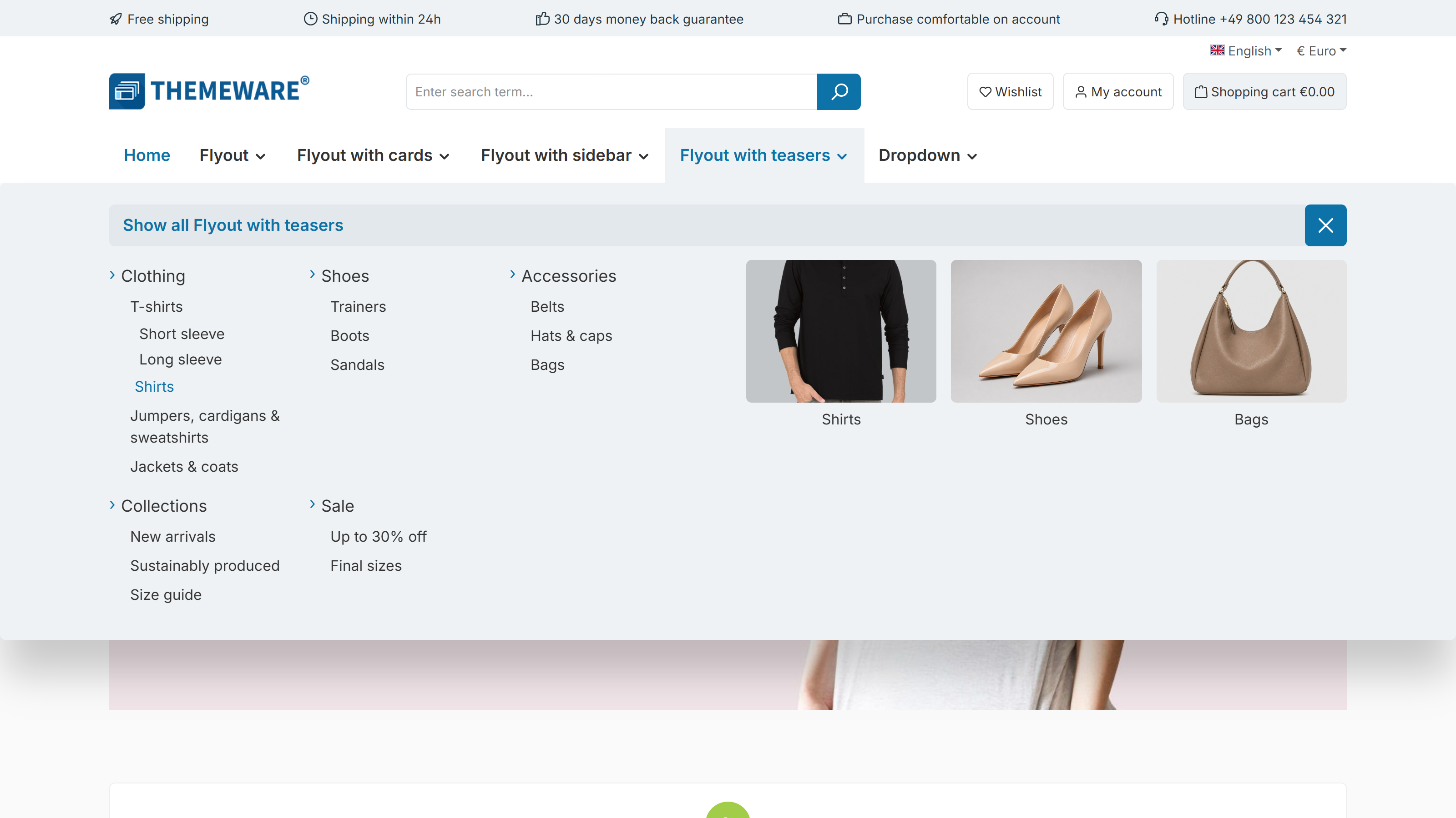 Teaser layout with list style