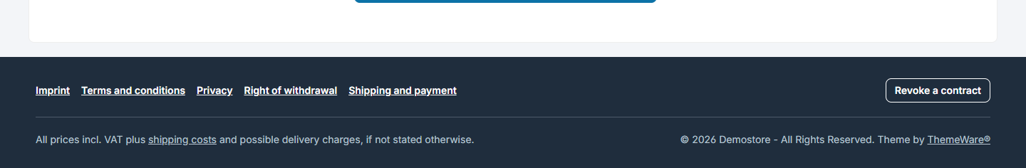 Minimal footer with the arrangement Next to each other