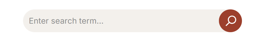 Search field in the header with an integrated round search button