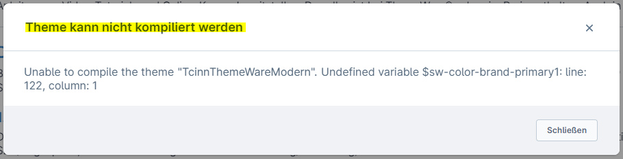 Theme kann nicht kompiliert werden, Abbildung 1