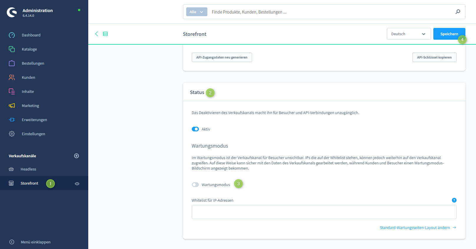 Wartungsmodus in Shopware 6 aktivieren