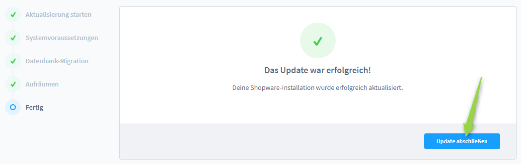 Shopware 6 aktualisieren / updaten, Abbildung 10