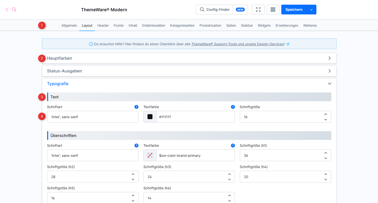 ThemeWare® Theme-Konfiguration
