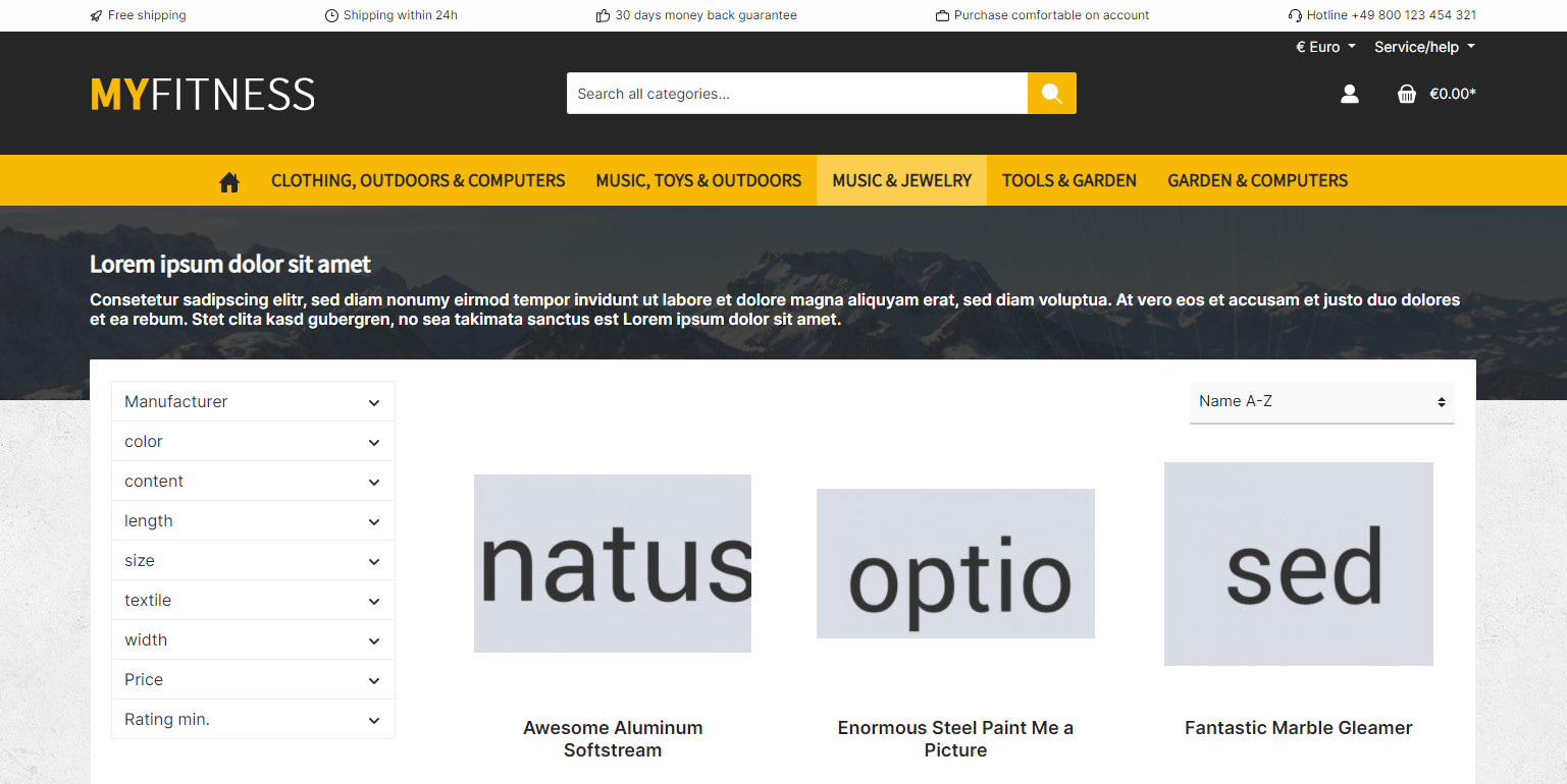 Sidebar-Sektion und Content-Sektion zu einem Container mit "ThemeWare® CMS-Styling" kombiniert (Variante 1)