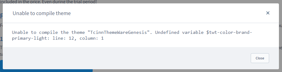 Unable to compile theme