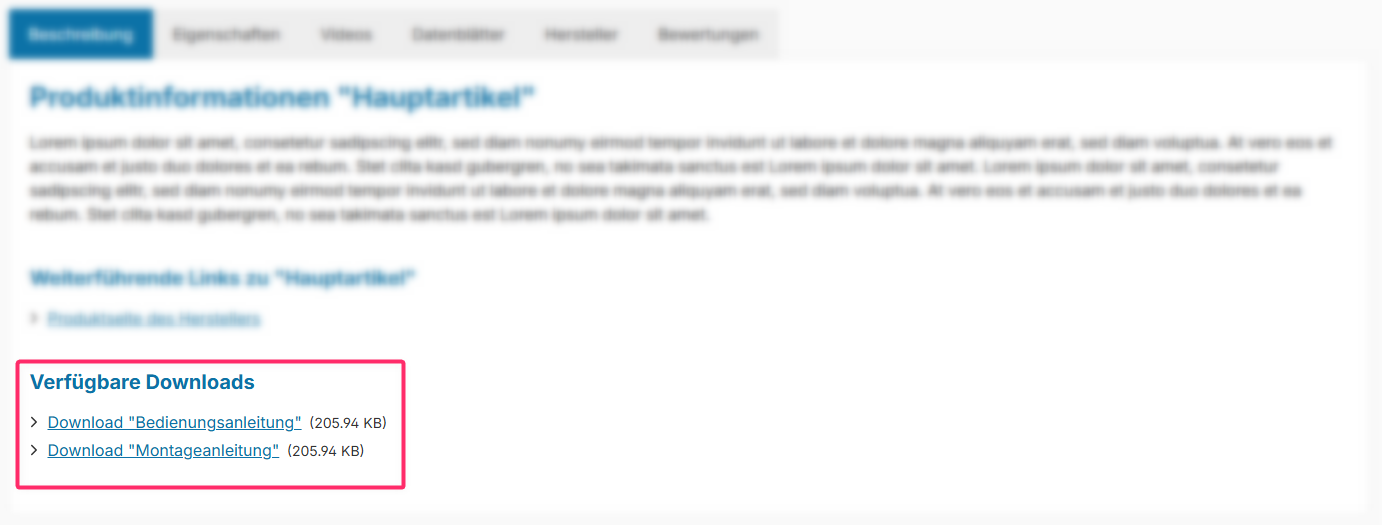 Downloads am Produkt bereitstellen, Abbildung 1