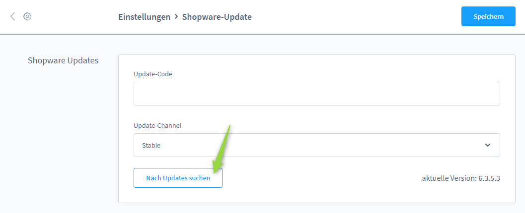 Shopware 6 aktualisieren / updaten, Abbildung 2