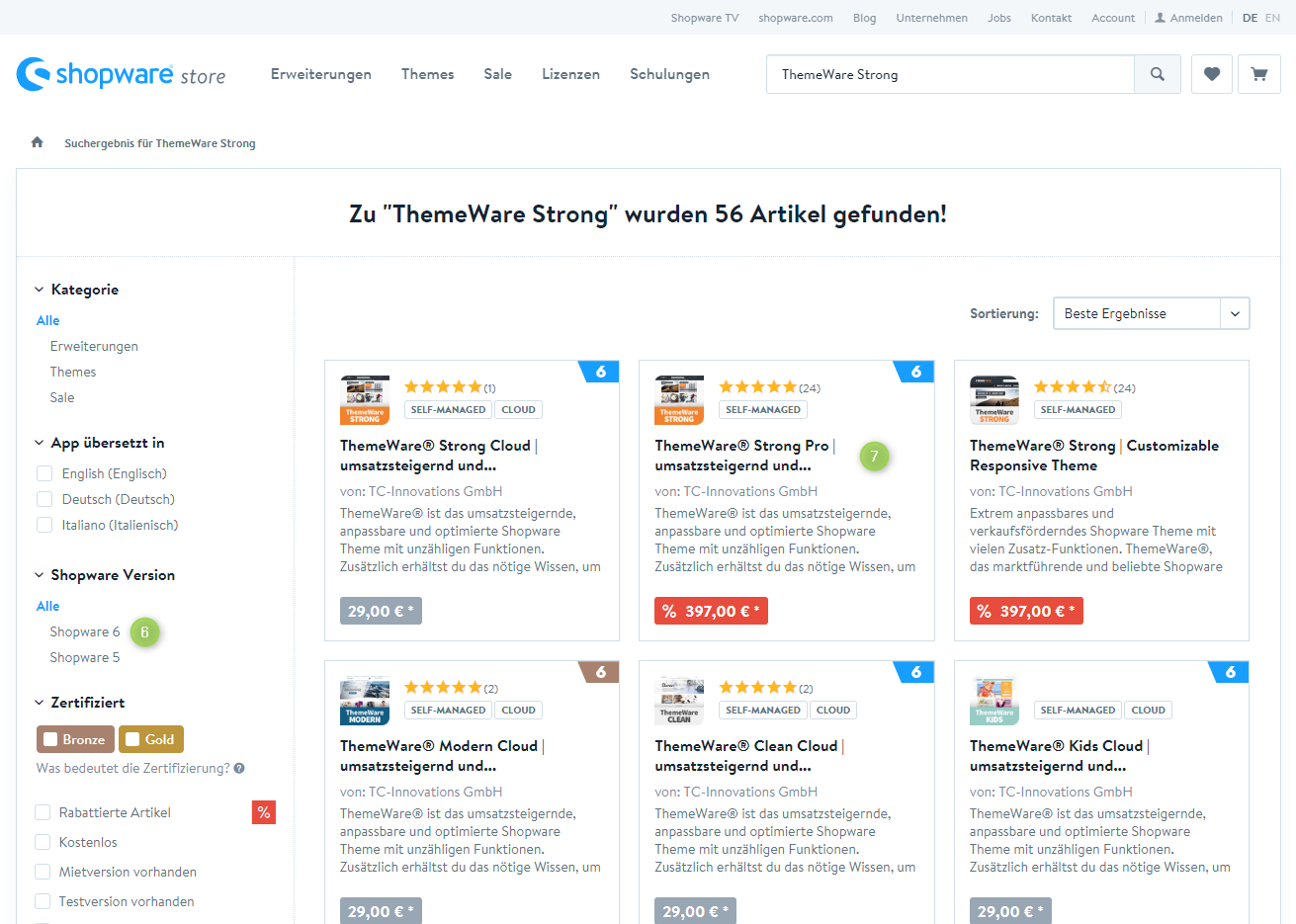 ThemeWare® im Shopware Webstore