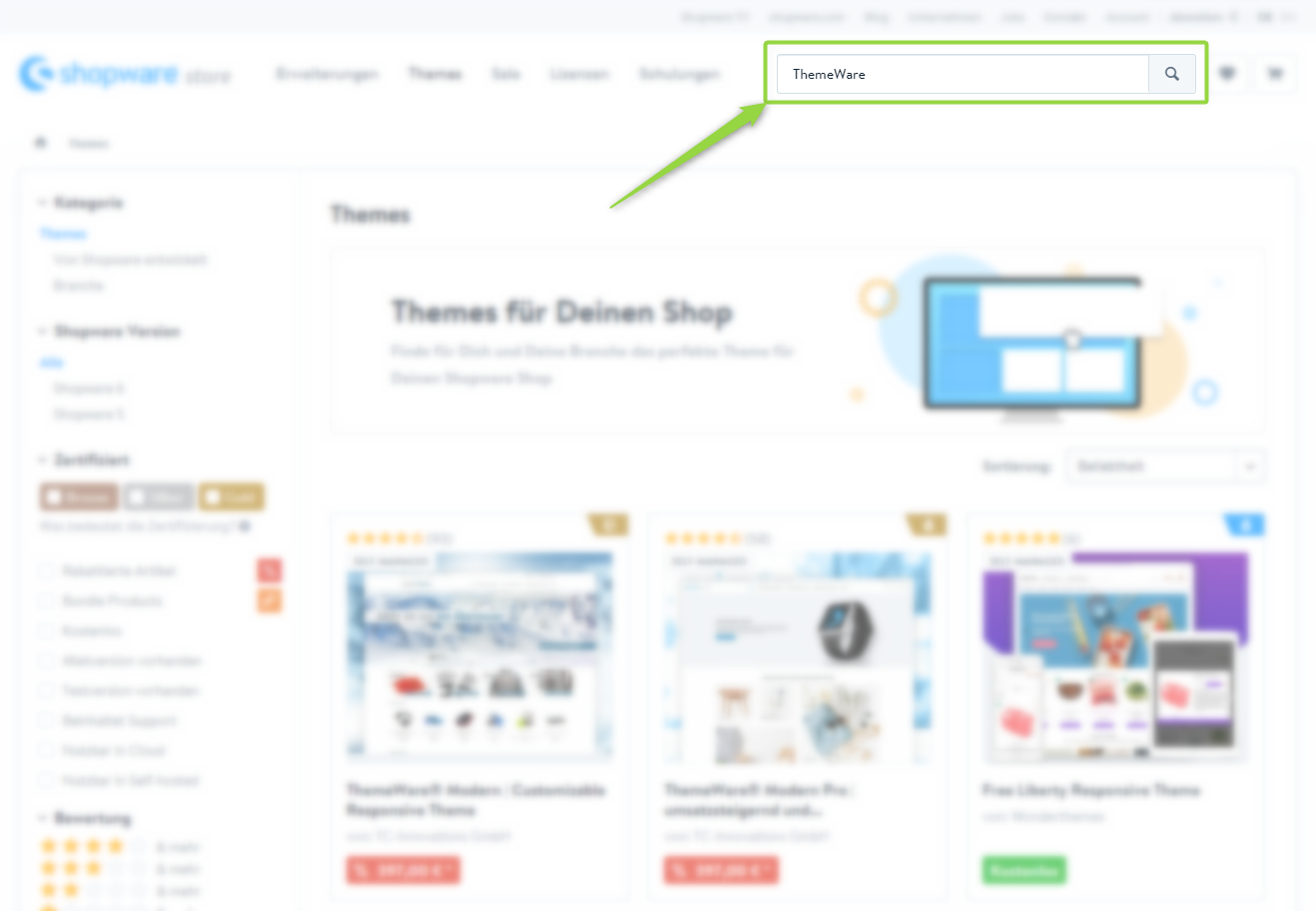 ThemeWare® im Shopware Webstore