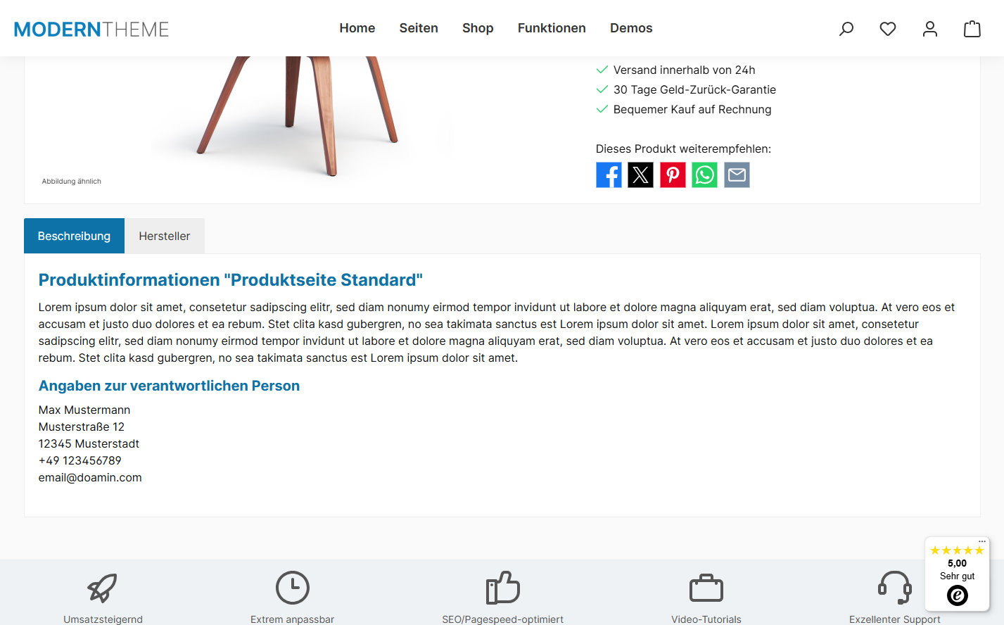 Storefront ⇒ Produktbeschreibung