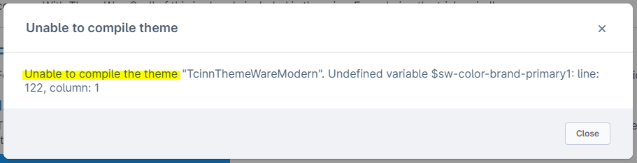 Unable to compile the theme..., figure 1