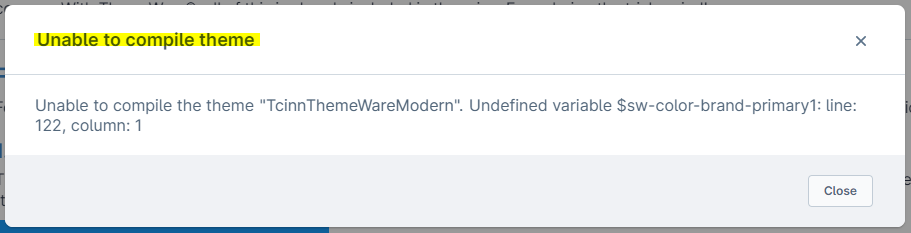 Unable to compile theme, figure 1