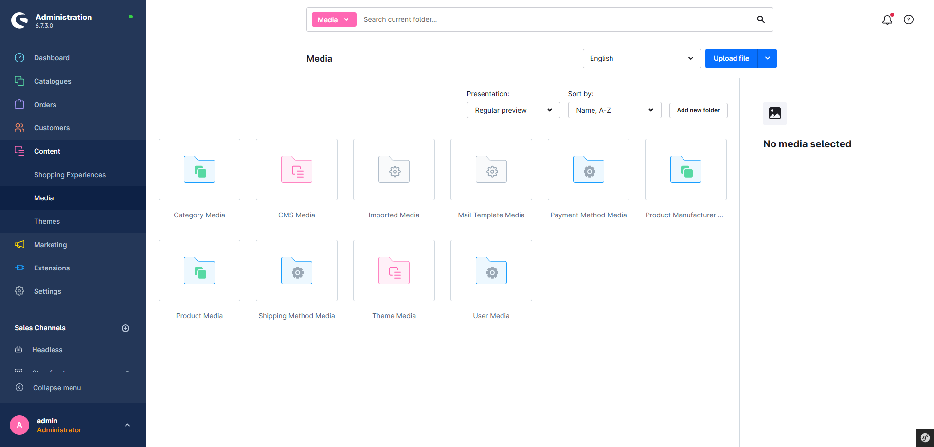 Default media folder, figure 1