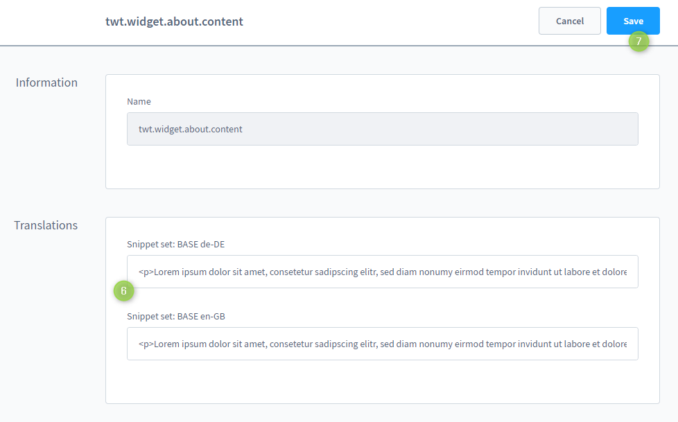 How can I change or translate a text (e.g. of widgets)?, figure 4