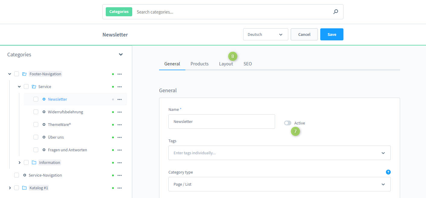 Linking shop pages in the storefront, figure 4
