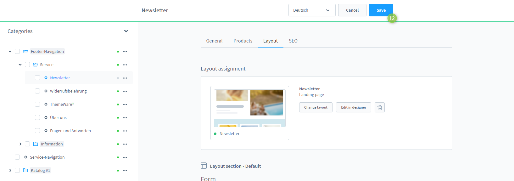Linking shop pages in the storefront, figure 7
