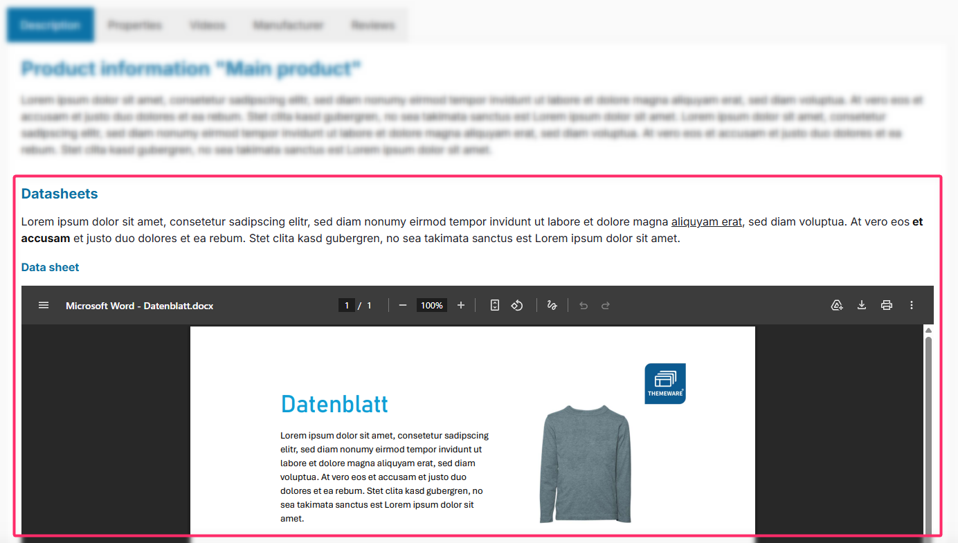 Providing datasheets as PDF, figure 1